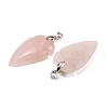 Natural Rose Quartz Pendants G-H359-04P-04-3