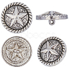 12Pcs 1-Hole Alloy Star with Flat Round Shank Buttons BUTT-GF0004-29AS-7