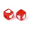 Spray Painted Transparent Acrylic Beads OACR-N140-02C-2
