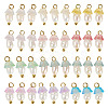 48Pcs 12 Styles Acrylic & Natural Pearl Flower Pendants PALLOY-CW00007-2