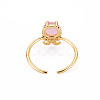 Brass Micro Pave Clear Cubic Zirconia Cuff Rings RJEW-S045-086-NR-3