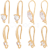 16Pcs 4 Style Brass Earring Hooks KK-BBC0012-53-1