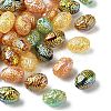 50Pcs Golden Metal Enlaced Opaque Acrylic Beads OACR-CJ0001-78-3