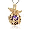 Golden Tone Brass Hollow Round Cage Pendants KK-J237-03G-2