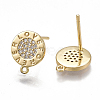Brass Stud Earring Findings KK-T038-476G-2