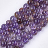 Natural Purple Phantom Quartz Purple Lodolite Quartz Beads Strands X-G-S333-8mm-030-1