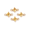 Brass Pave Glass Rhombus Links Connector Charms X1-GLAA-Q088-001D-1