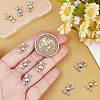 Beebeecraft 10Pcs 2 Colors Brass Pave Clear Cubic Zirconia Charms KK-BBC0003-80-3