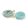 Natural Amazonite & Cubic Zirconia Pendants X-G-Z076-01G-18-2