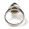 Natural Tiger Eye Teardrop Adjustable Rings RJEW-K371-08S-21-4