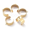 Ion Plating(IP) 304 Stainless Steel Open Cuff Finger Ring Components STAS-WH0029-40B-G-1
