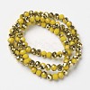 Electroplate Opaque Glass Beads Strands EGLA-A034-P4mm-O06-2