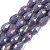 Opaque Solid Color Electroplate Glass Beads Strands EGLA-N013-P8mm-B09-1