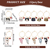 BENECREAT 12 Pcs 12 Style Cat Theme Alloy Enamel Wine Glass Charms AJEW-BC0003-89-2