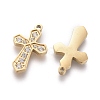 316 Surgical Stainless Steel Cubic Zirconia Tiny Cross Charms STAS-F256-018G-3