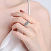 Rhodium Plated 925 Sterling Silver Pave 8.2x4.9mm Moissanite Finger Rings WG3C802-06-4