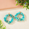 2Pcs Dyed Synthetic Turquoise Chip Beaded Pendants PALLOY-TAC0232-01-4