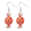 Dyed Synthetic Turquoise & Glass Dangle Earrings EJEW-TA00428-1
