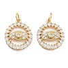 Brass Pave Cubic Zirconia Pendants KK-U009-10C-G-1