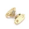 Rack Plating Brass Micro Pave Clear Cubic Zirconia Connector Charms KK-F864-04G1-2