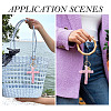 Cotton Cord Cross Keychains AJEW-TAC0031-03A-6