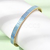 304 Stainless Steel Enamel Striped Hinged Cuff Bangles for Women SA-CBAC920-06G-3