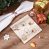 18Pcs 6 6 Style Santa Claus & Christmas Tree & Flower & Deer & Candy Cane Enamel Adjustable Rings Set RJEW-NB0001-03-4