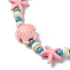 Synthetic Turquoise Beaded Stretch Bracelets for Women BJEW-JB13597-01-3