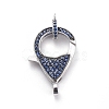Brass Micro Pave Cubic Zirconia Lobster Claw Clasps ZIRC-F110-01A-2