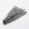 Electroplate Glass Bead Tassel Big Pendants X-EGLA-P023-14-2