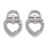 Brass Clear Cubic Zirconia Swivel Clasps ZIRC-O044-01P-1