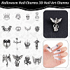 64Pcs 16 Styles Halloween Themed Alloy Cabochons DIY-GA0007-20-4