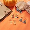 Halloween Theme Alloy Enamel Dangle Stud Earrings EJEW-JE05247-2