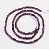 Faceted Rondelle Natural Garnet Bead Strands G-I156-08-2