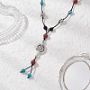 Retro Glass & Porcelain & Alloy Adjustable Nylon Cord Y Necklaces for Women NJEW-JN05360-03-1