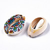 Printed Natural Cowrie Shell Beads SHEL-S266-19-2