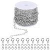 10M 304 Stainless Steel Heart Link Chains STAS-SZ0003-37-1