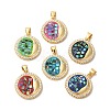 Rack Plating Brass Micro Pave Cubic Zirconia Pendants KK-K385-62G-1
