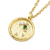304 Stainless Steel Cubic Zirconia Constellation Flat Round Pendants STAS-S145-01I-2