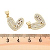 Brass Pave Clear Cubic Zirconia Pendants KK-U009-05I-G-3