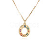 Brass Pave Colorful Cubic Zirconia Initial Pendant Necklaces for Women FS-WG02860-15-1