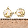 Brass Micro Pave Clear Cubic Zirconia Pendants KK-B083-20G-03-3
