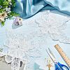 Flower Multi-Layer Polyester & Sequin Embroidery Appliques PATC-WH0010-35-4