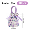 10Pcs Cloth Flower Print Drawstring Pouches ABAG-DC0001-09A-2