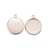 Ion Plating(IP) 304 Stainless Steel Pendant Cabochon Settings STAS-G127-13-14mm-RG-1