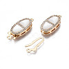 Brass Micro Pave Clear Cubic Zirconia Fishhook Clasps KK-Q278-001-NF-3