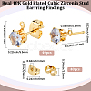 40Pcs Brass Micro Pave Clear Cubic Zirconia Stud Earring Findings KK-BBC0022-23-2