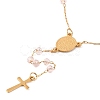 Ion Plating(IP) Crucifix Cross 304 Stainless Steel Rosary Bead Necklaces NJEW-M075-04G-04-2