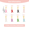 SUPERFINDINGS 8 Sets Awareness Ribbon Alloy Enamel Pendant Decorations HJEW-FH0001-42-2