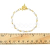 3Pcs 3 Style Aluminium Paperclip & Brass Curb & Imitation Pearl Acrylic Beaded Link Chain Bracelets Set BJEW-FS0001-08-6